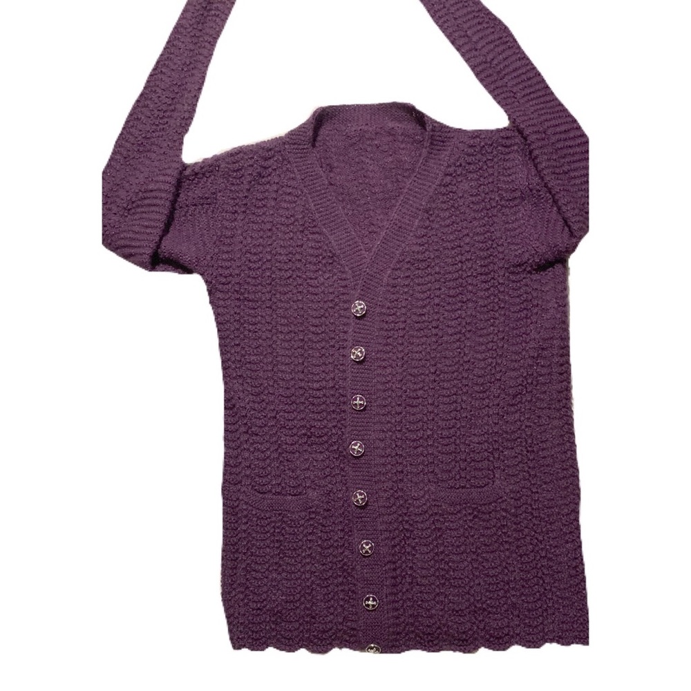 •Boutique• HandKnit Pure Wool Purple Sweater